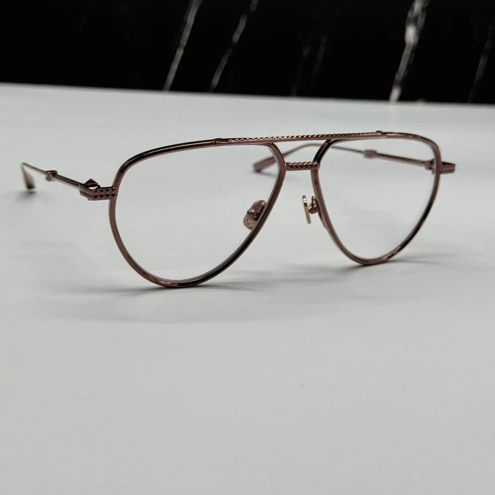 NEW VALENTINO V-STUD-II VLX-133C AVIATOR UNISEX GOLD ROSE EYEGLASSES